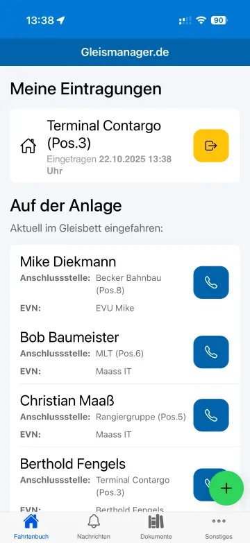 Ein offener Eintrag