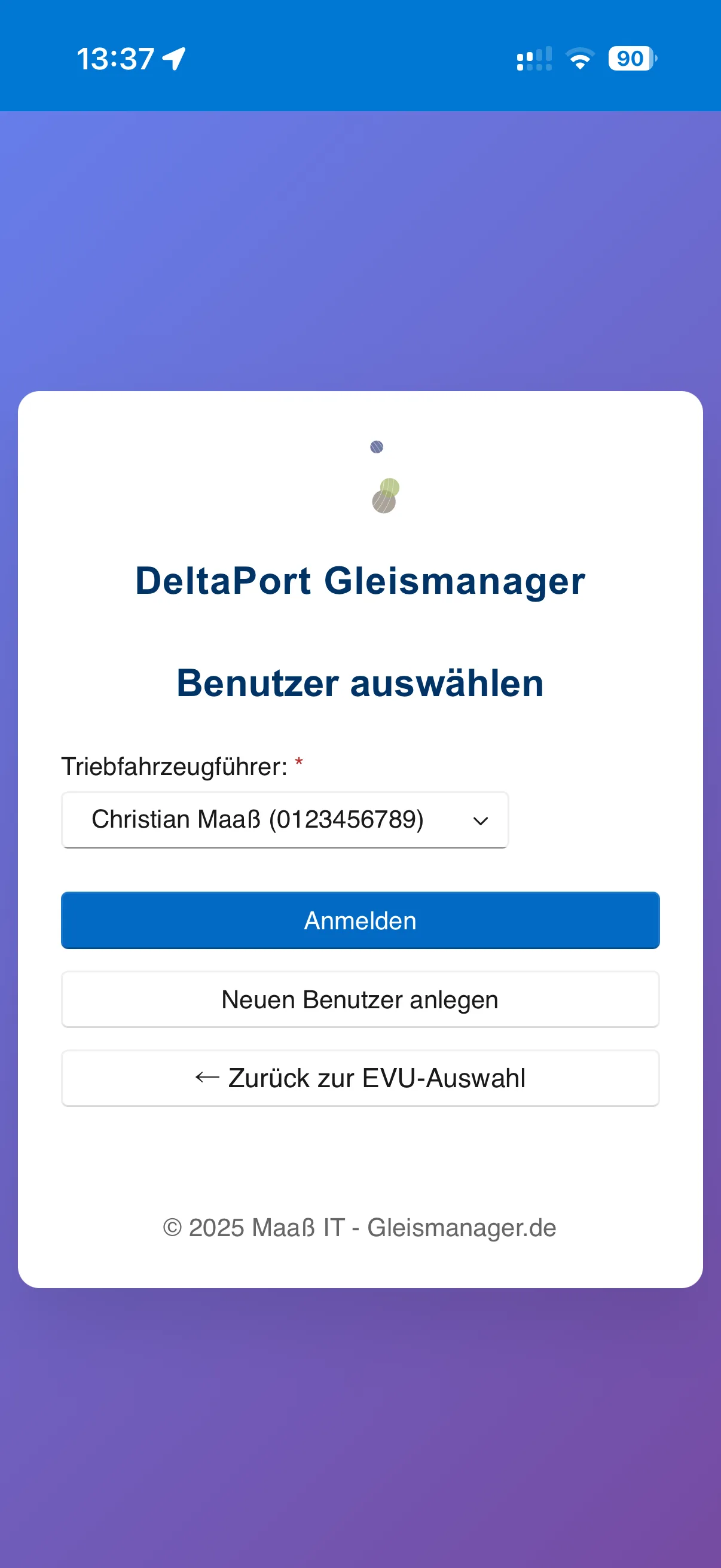 Benutzerauswahl