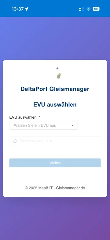 Login Seite leer