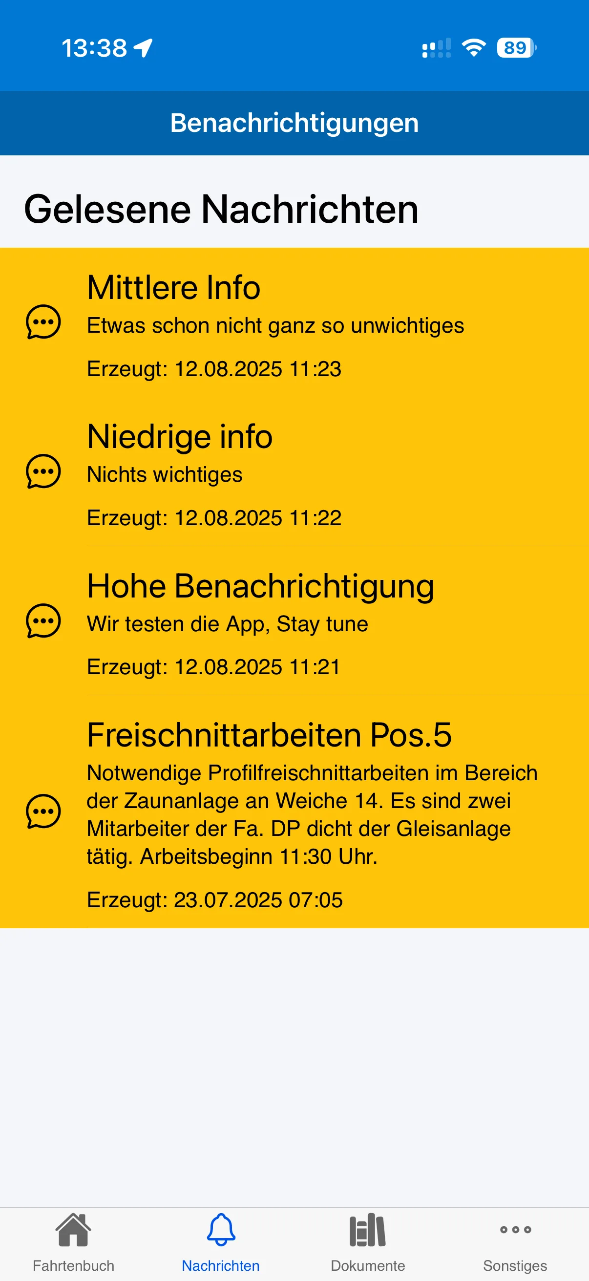 Nachrichten Uebersicht